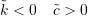 \tilde{k}<0 \quad\tilde{c}>0