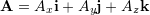 Rendered by QuickLaTeX.com \bold A = A_x\bold i + A_y\bold j + A_z\bold k