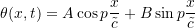 \[\theta (x,t) = A \cos p \frac{x}{\tilde{c}} + B \sin p \frac{x}{\tilde{c}}\]