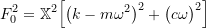 \[F_0^2 = \mathbb{X}^2 \Bigl[ \bigl(k-m\omega^2\bigr)^2 + \bigl(c \omega \bigr)^2 \Bigr]\]