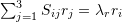 Rendered by QuickLaTeX.com \sum_{j=1}^3S_{ij}r_j=\lambda_r r_i