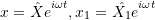 x= \hat{X}e\strut^{i\omega t}, x_1 = \hat{X_1}e\strut^{i\omega t}