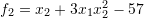 f_2=x_2+3x_1x_2^2-57