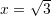 Rendered by QuickLaTeX.com x=\sqrt{3}